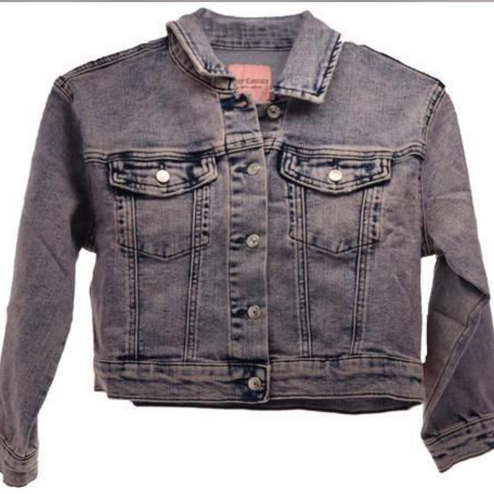 Juicy Couture Kids Denim Trucker Jacket Pink Tint Size 10 NWT